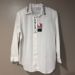 NWT vintage golf embroidered novelty button up